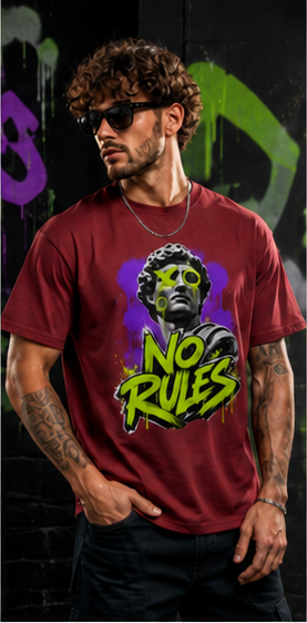 T-shirt  NO RULES  Ton style, tes règles