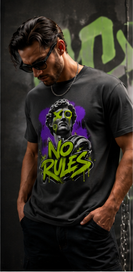T-shirt  NO RULES  Ton style, tes règles