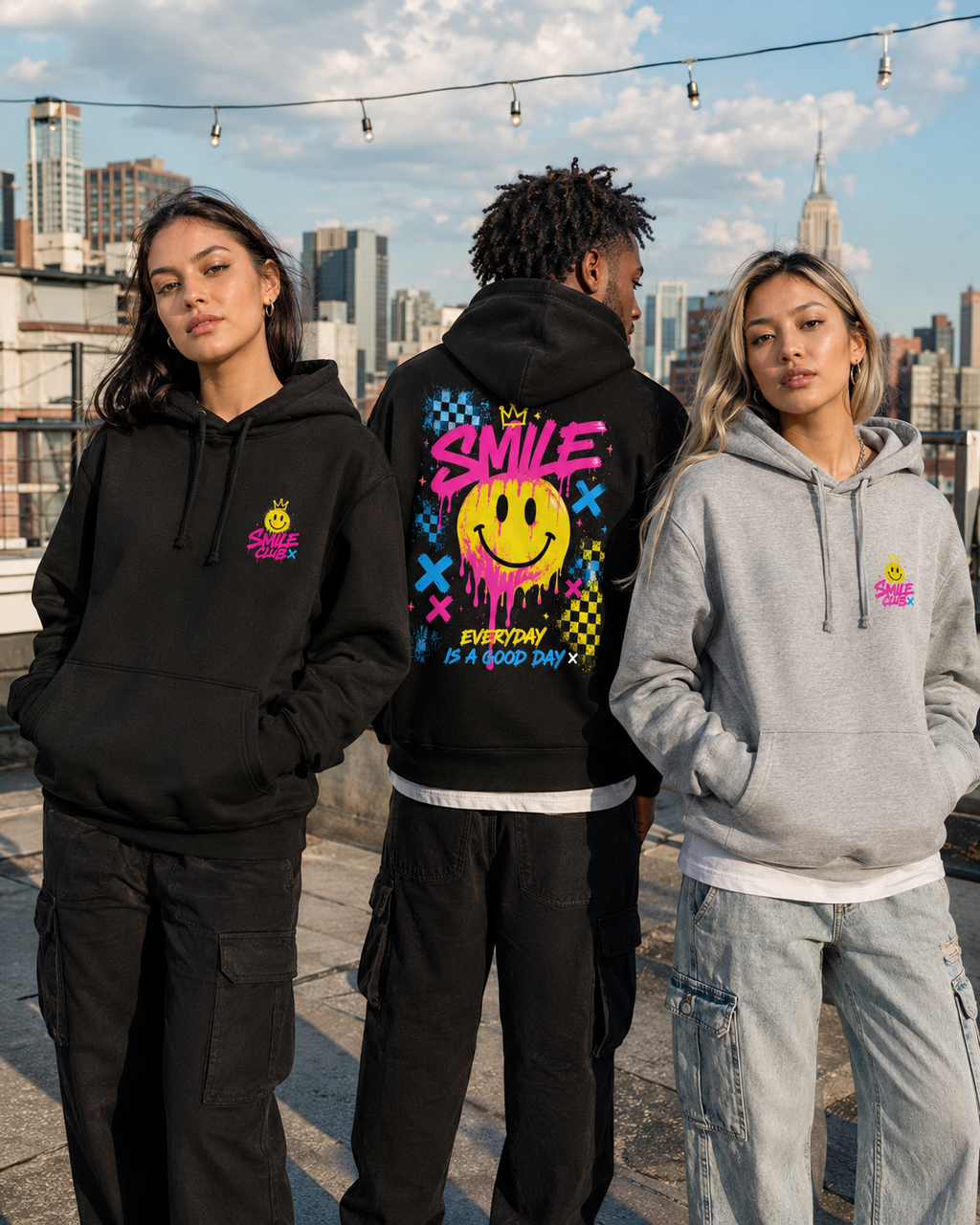 Hoodie “SMILE” – Streetwear positif & coloré