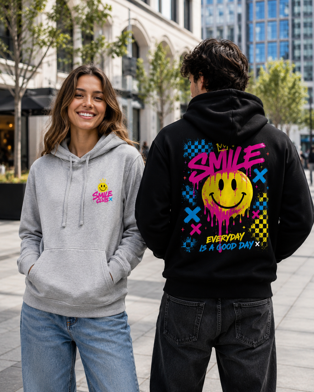 Hoodie “SMILE” – Streetwear positif & coloré