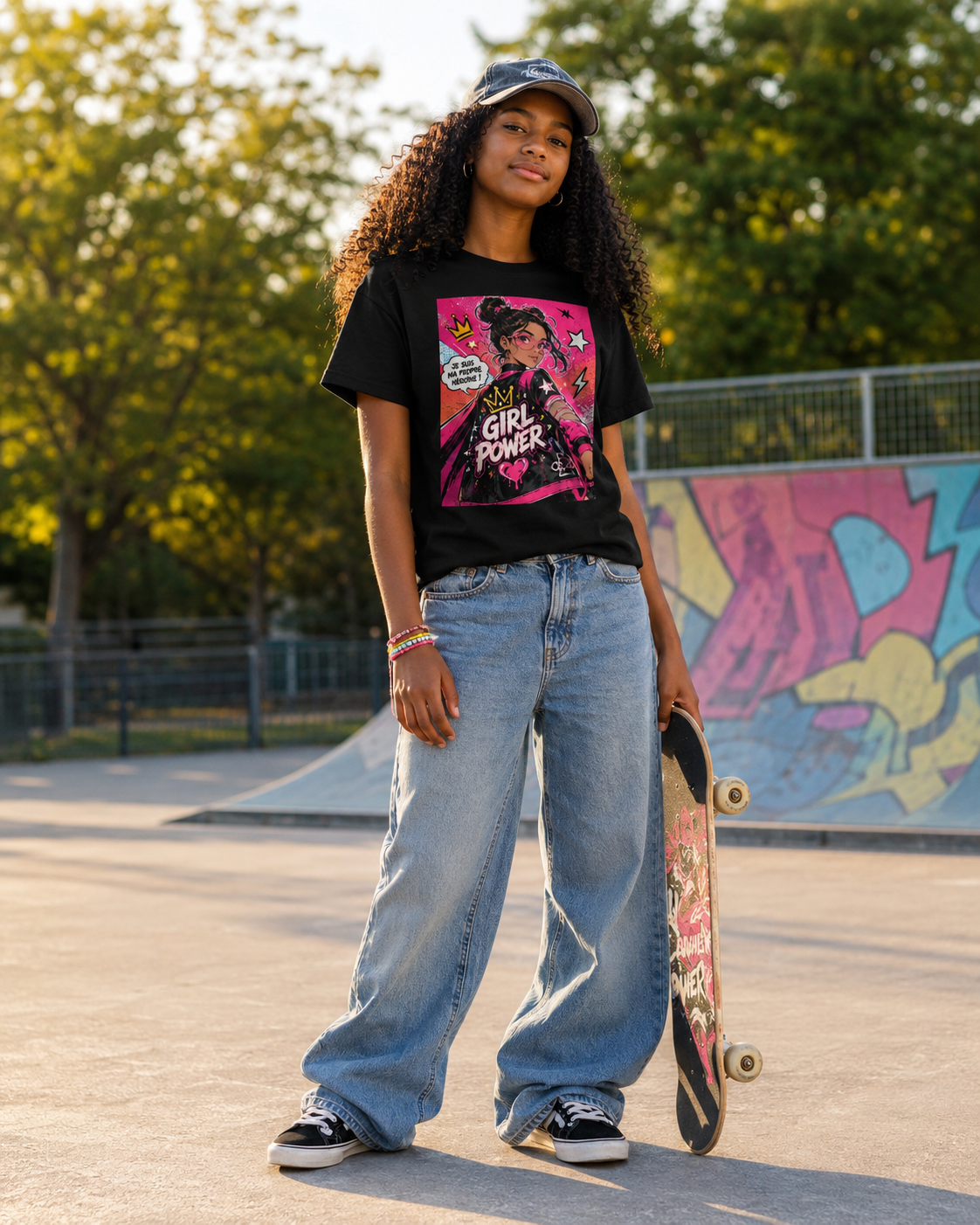 T-shirt ado « Girl Power – Ma propre héroïne »