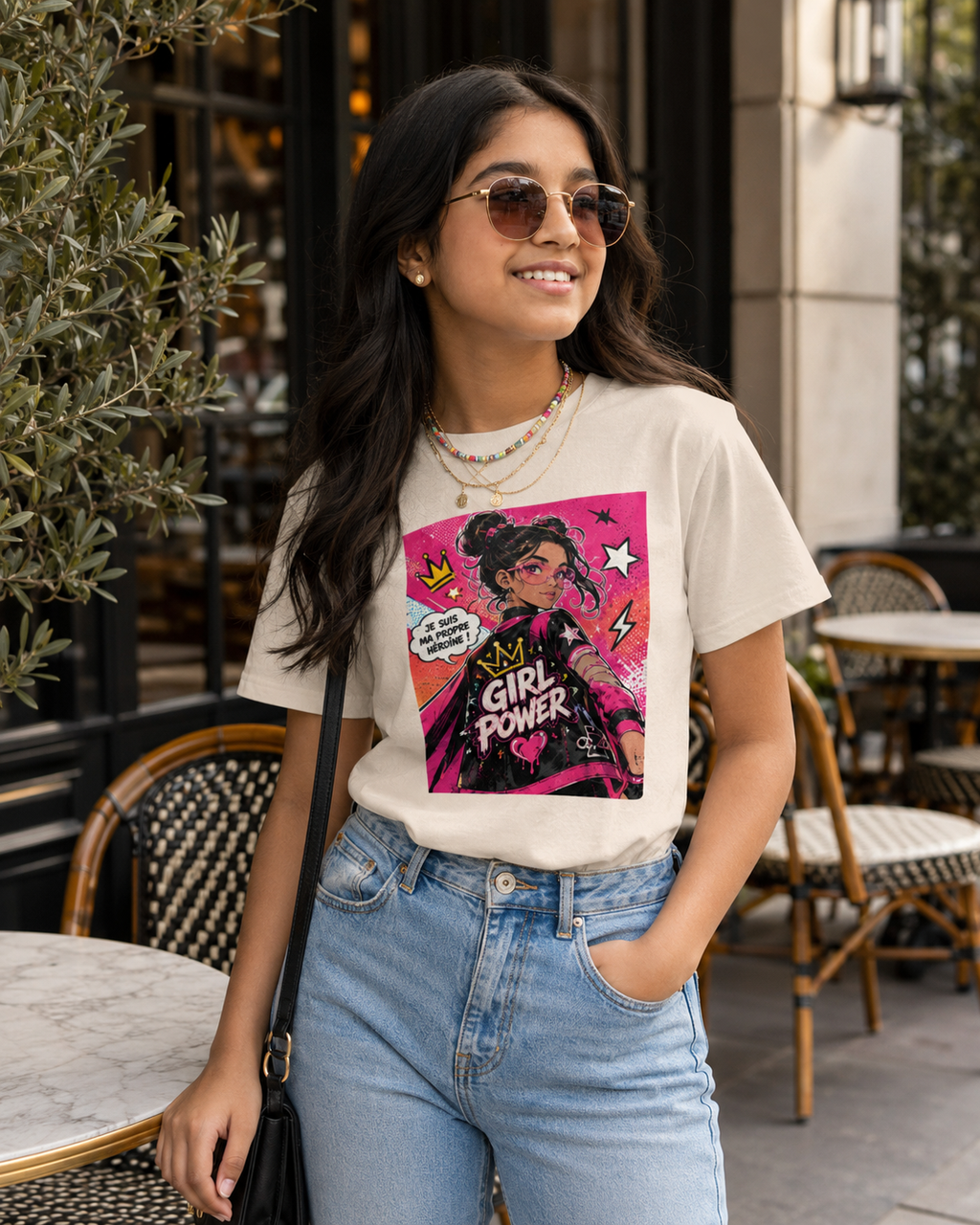 T-shirt ado « Girl Power – Ma propre héroïne »