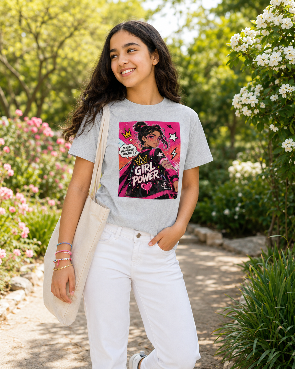 T-shirt ado « Girl Power – Ma propre héroïne »
