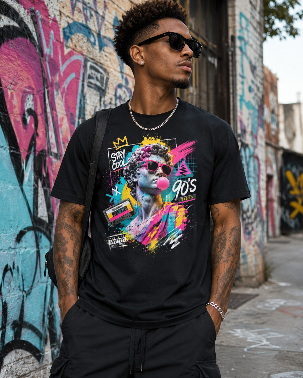T-shirt Oversize « 90’s Vibes » —  Street Art Contemporain