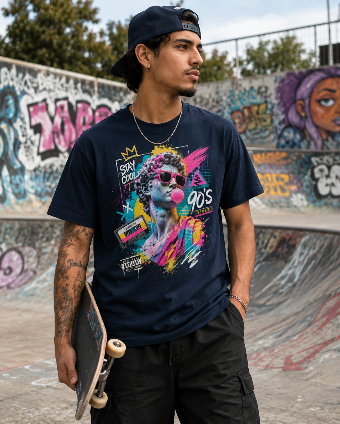 T-shirt Oversize « 90’s Vibes » —  Street Art Contemporain