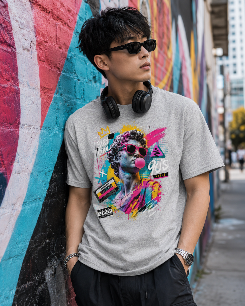 T-shirt Oversize « 90’s Vibes » —  Street Art Contemporain