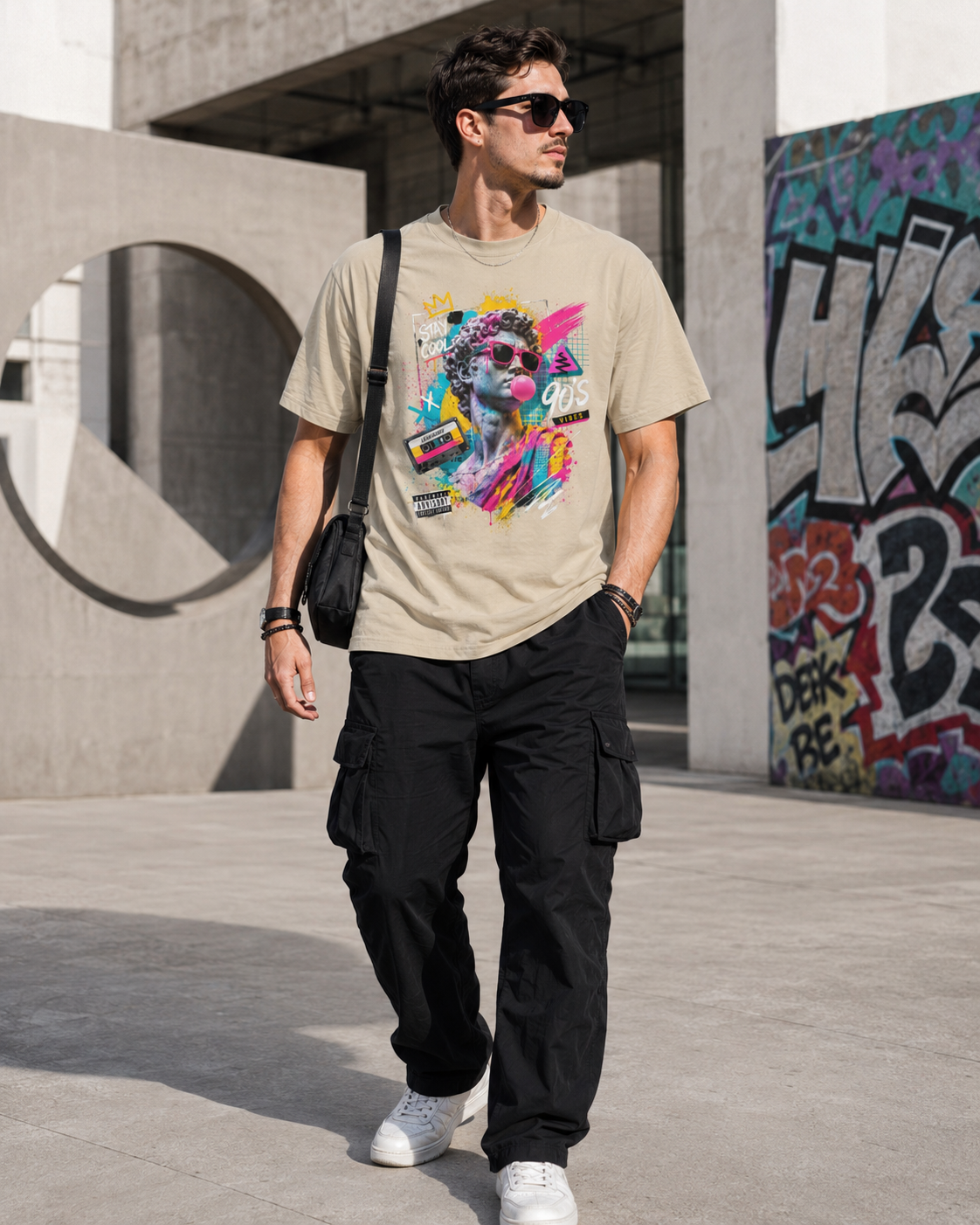 T-shirt Oversize « 90’s Vibes » —  Street Art Contemporain
