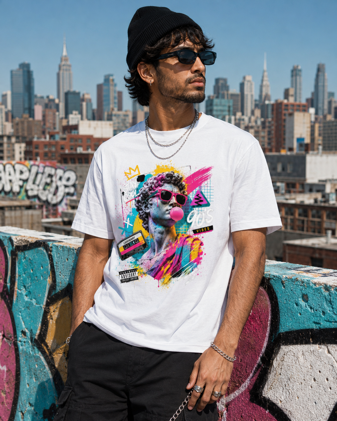 T-shirt Oversize « 90’s Vibes » —  Street Art Contemporain
