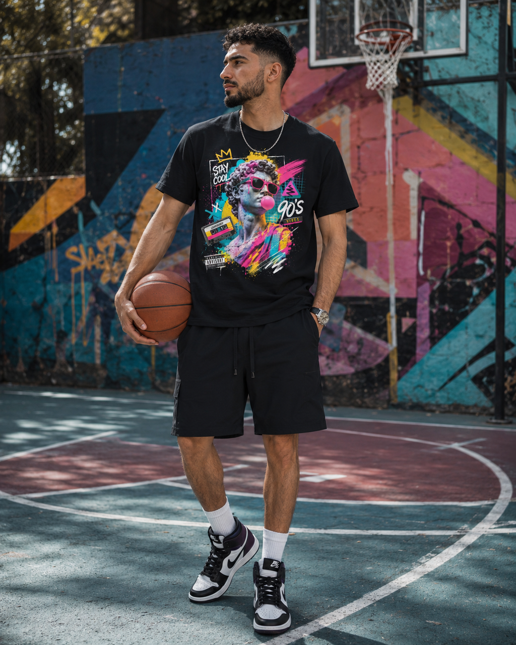 T-shirt Oversize « 90’s Vibes » —  Street Art Contemporain