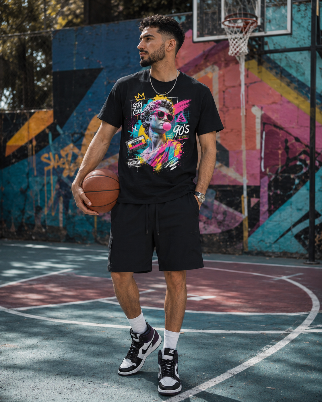 T-shirt Oversize « 90’s Vibes » —  Street Art Contemporain