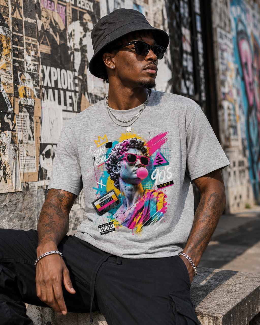 T-shirt Oversize « 90’s Vibes » —  Street Art Contemporain