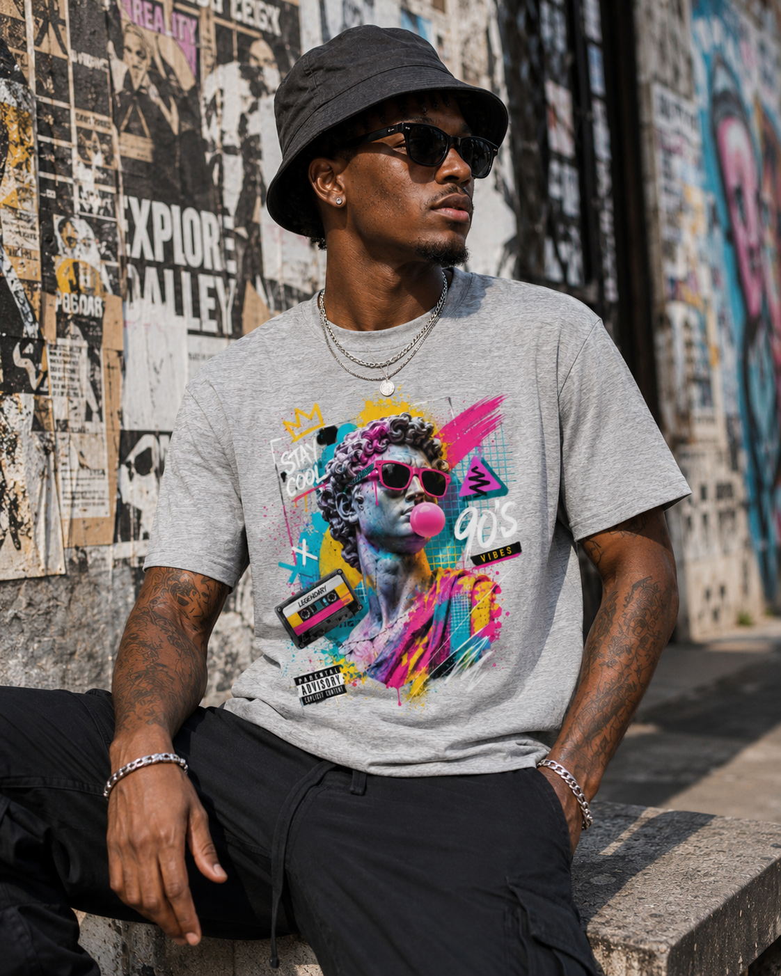 T-shirt Oversize « 90’s Vibes » —  Street Art Contemporain