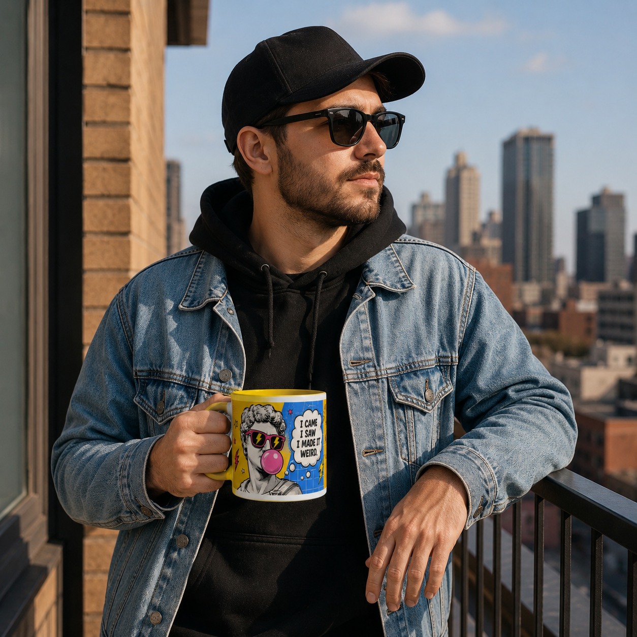 Mug Pop Art “I Came, I Saw, I Made It Weird” – Tasse Originale Jaune 325 ml