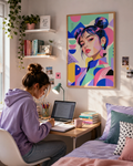Portrait Pop Géométrique – Éclat Contemporain