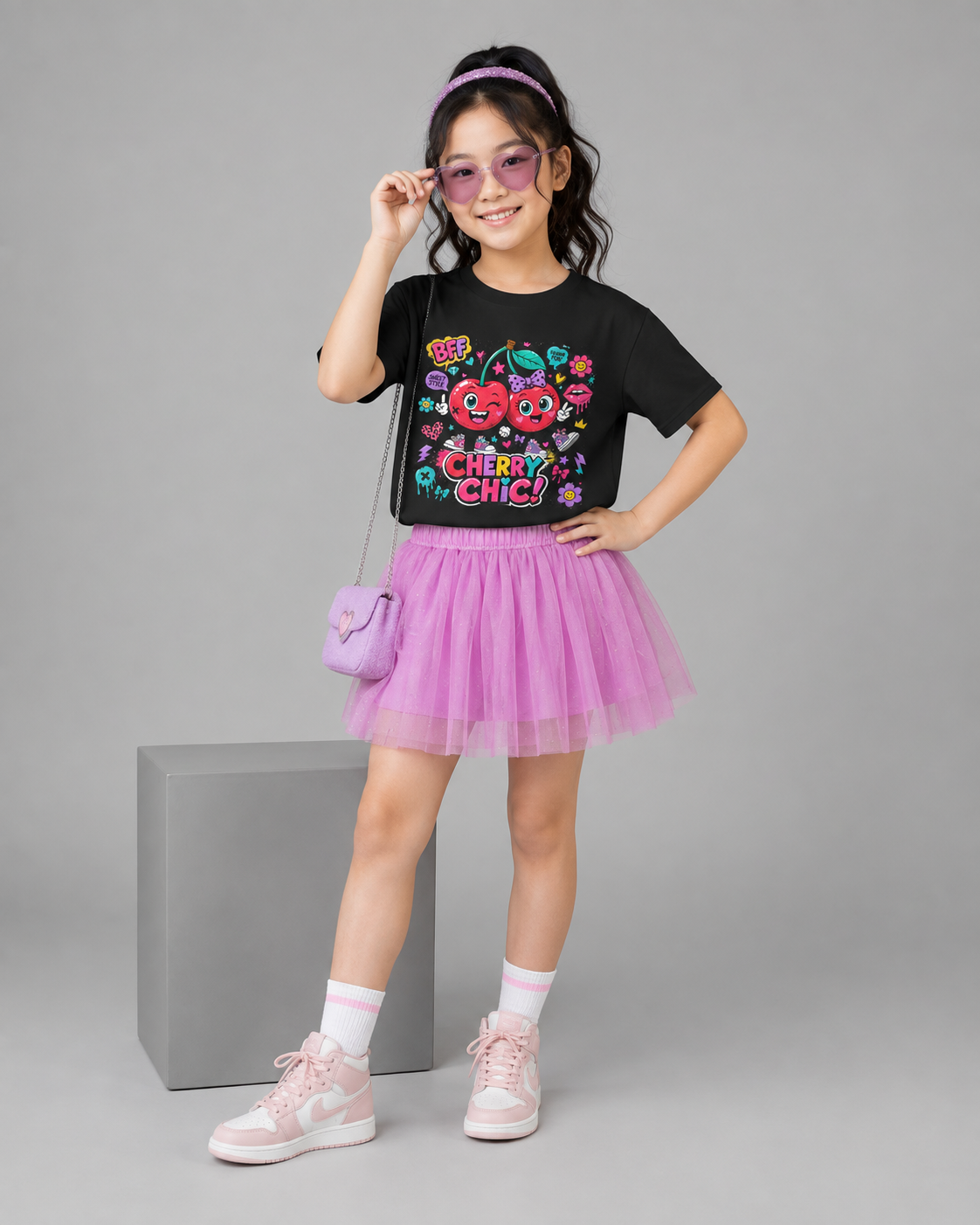 T-shirt Cherry Chic Fille