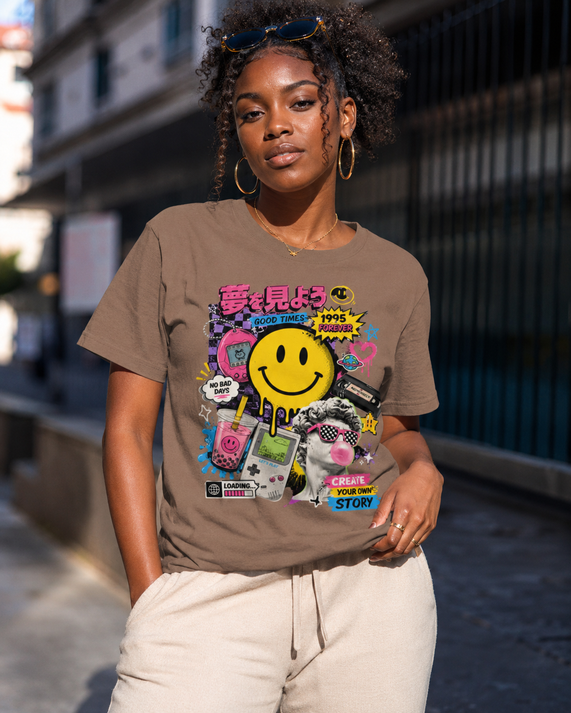 T-shirt Streetwear Rétro Smiley Y2K – Homme - Femme