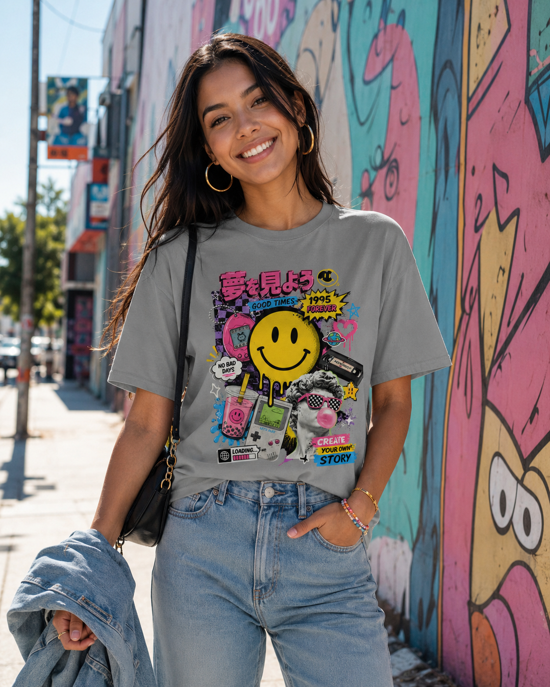 T-shirt Streetwear Rétro Smiley Y2K – Homme - Femme