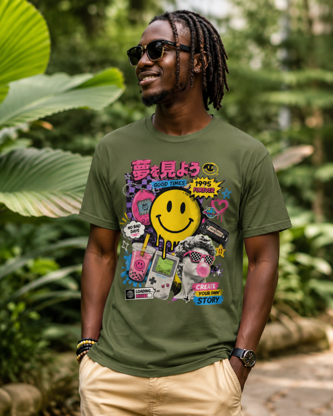 T-shirt Streetwear Rétro Smiley Y2K – Homme - Femme