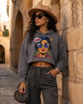 Sweat à Capuche Crop-Top “WOW!”