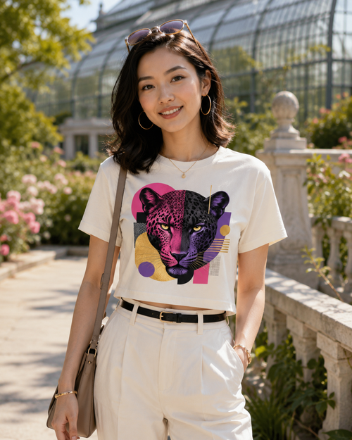 Crop top femme « Panthère Pop »