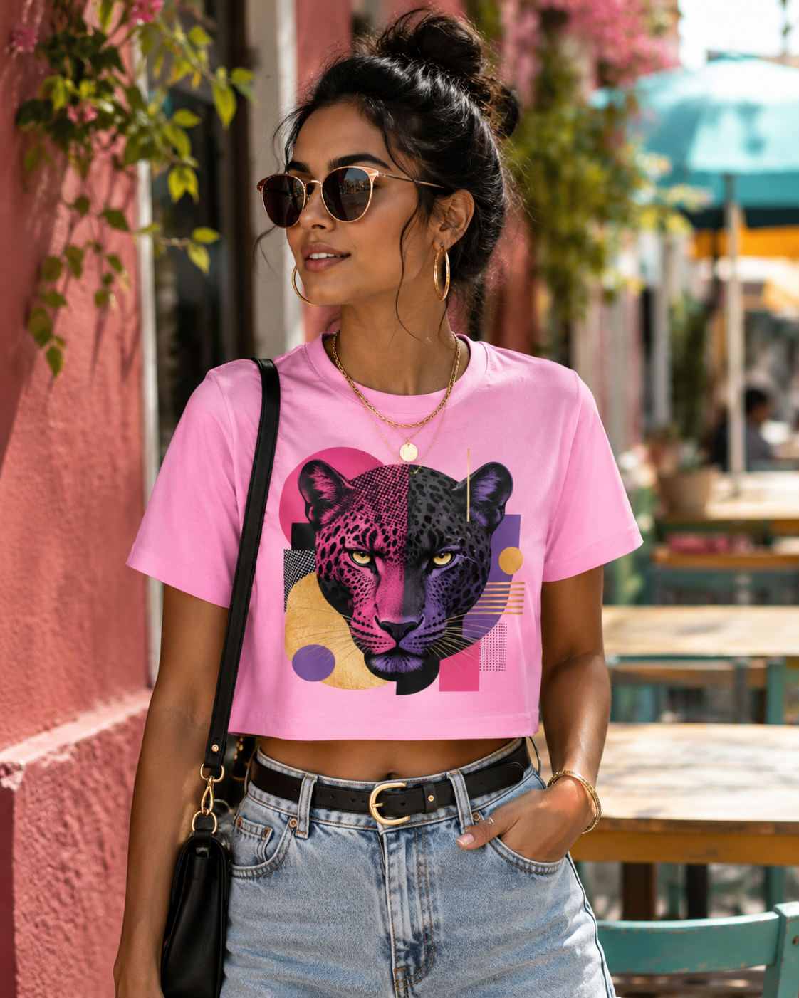Crop top femme « Panthère Pop »