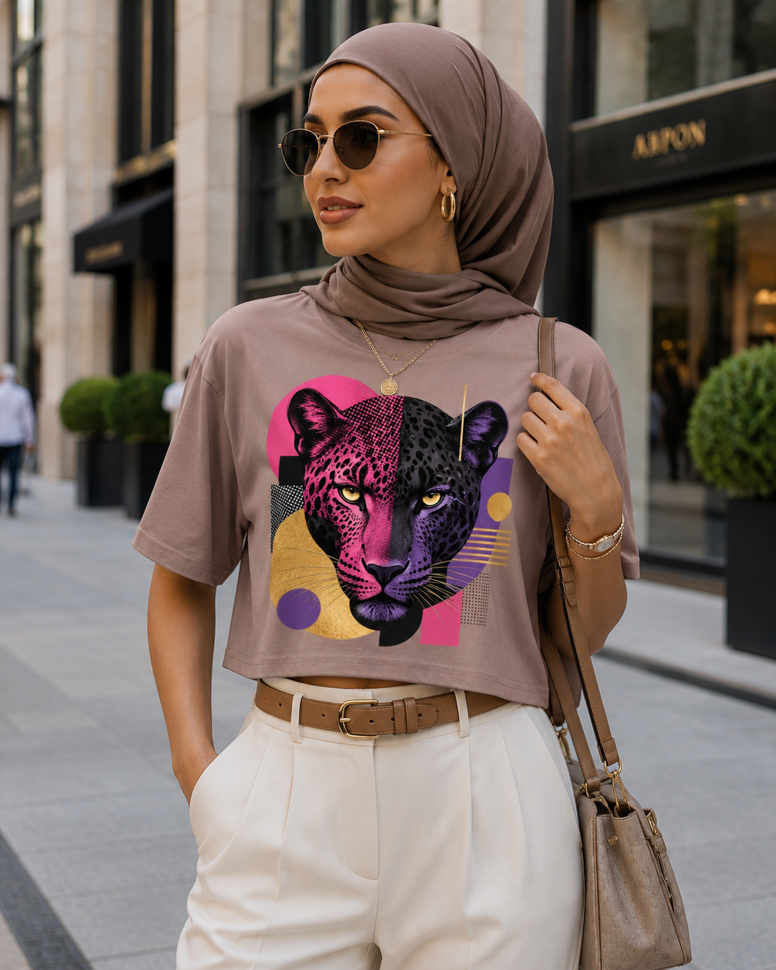 Crop top femme « Panthère Pop »