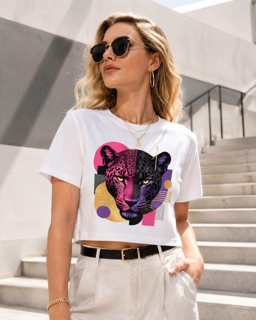 Crop top femme « Panthère Pop »