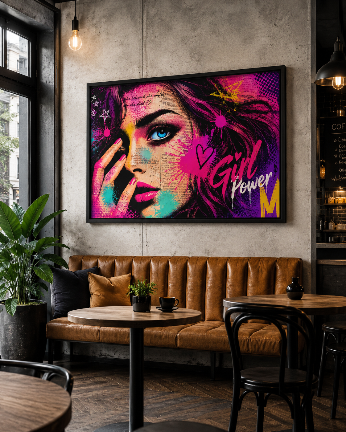 Tableau décoratif “Girl Power” – Art mural pop art féminin