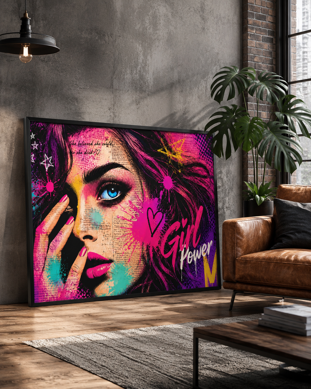 Tableau décoratif “Girl Power” – Art mural pop art féminin