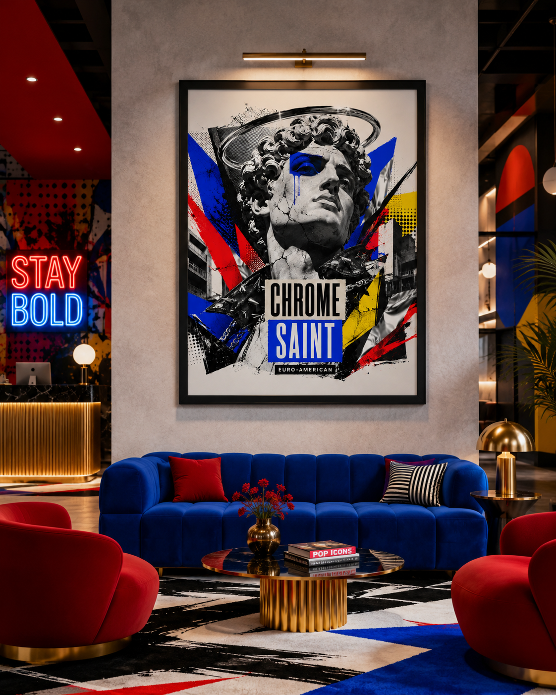 Chrome Saint – Affiche Pop Art Encadrée