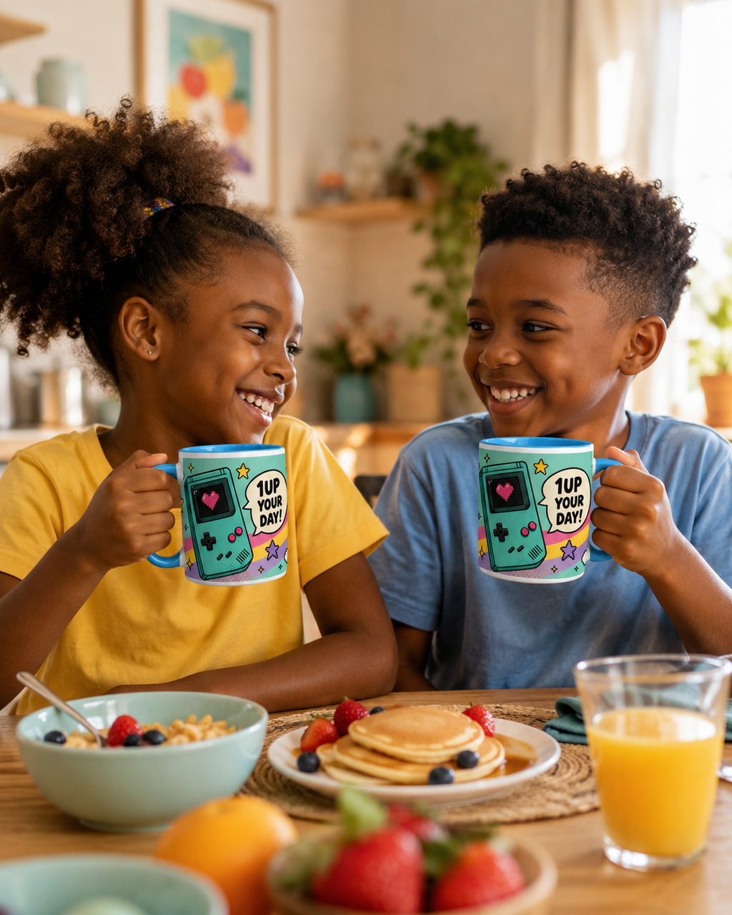 Mug rétro gaming “1UP Your Day” – Tasse colorée pour petits et grands