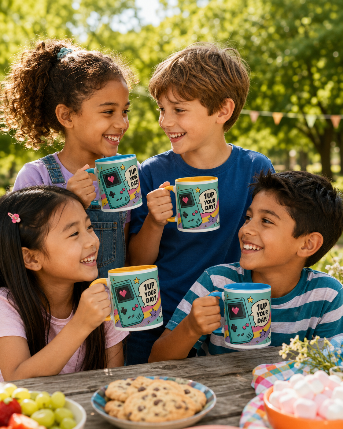 Mug rétro gaming “1UP Your Day” – Tasse colorée pour petits et grands
