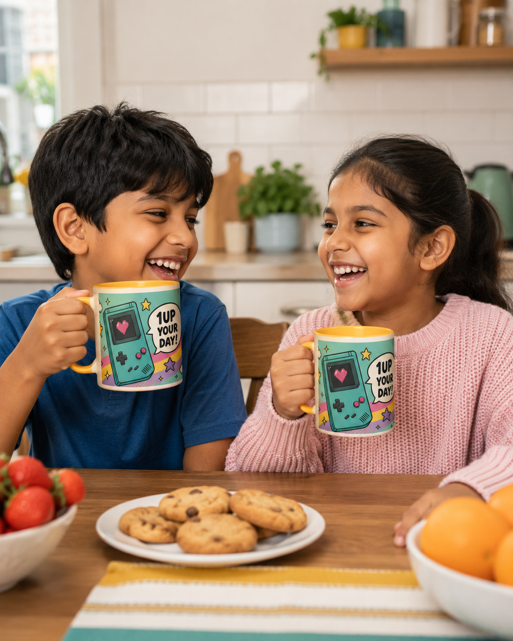 Mug rétro gaming “1UP Your Day” – Tasse colorée pour petits et grands