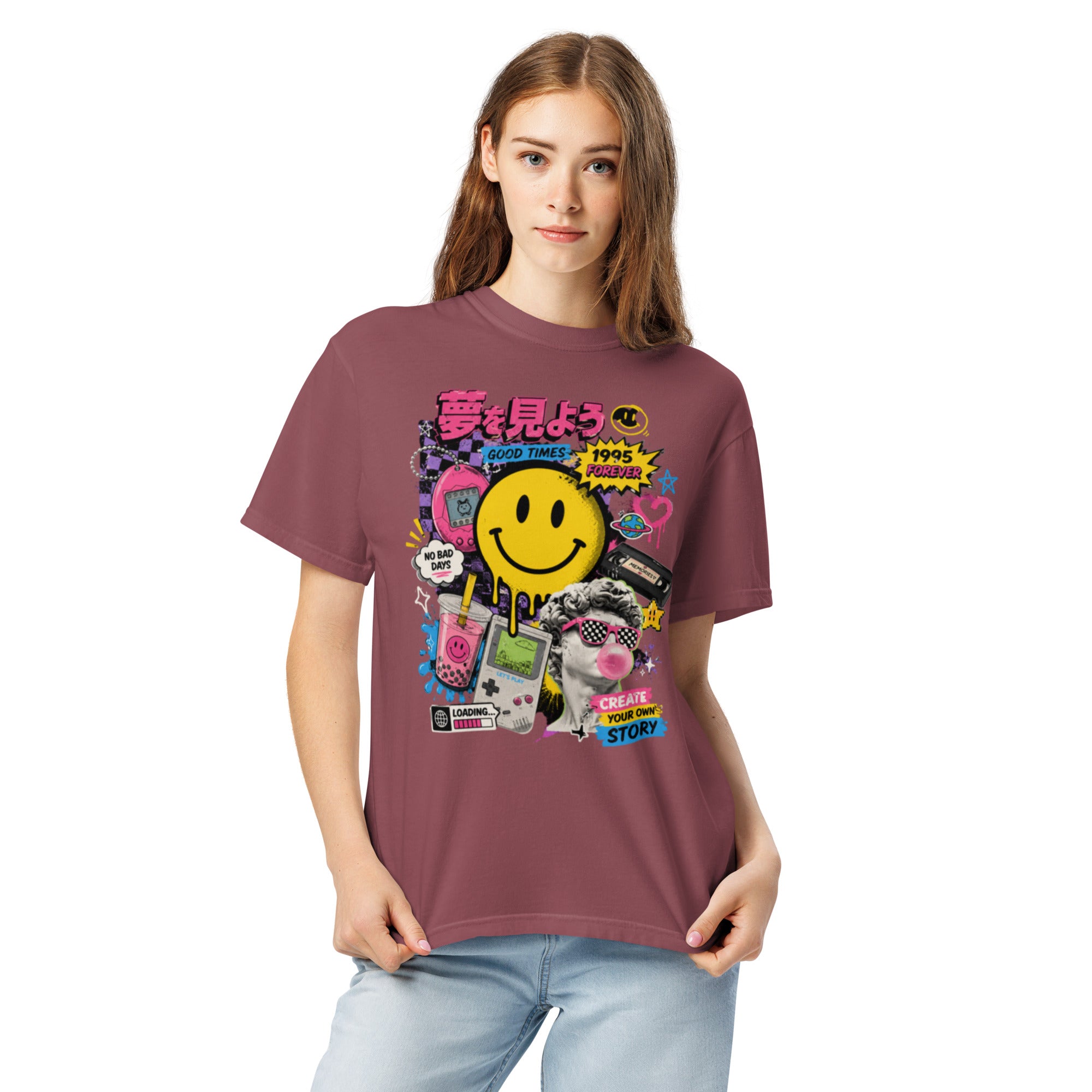 T-shirt Streetwear Rétro Smiley Y2K – Homme - Femme