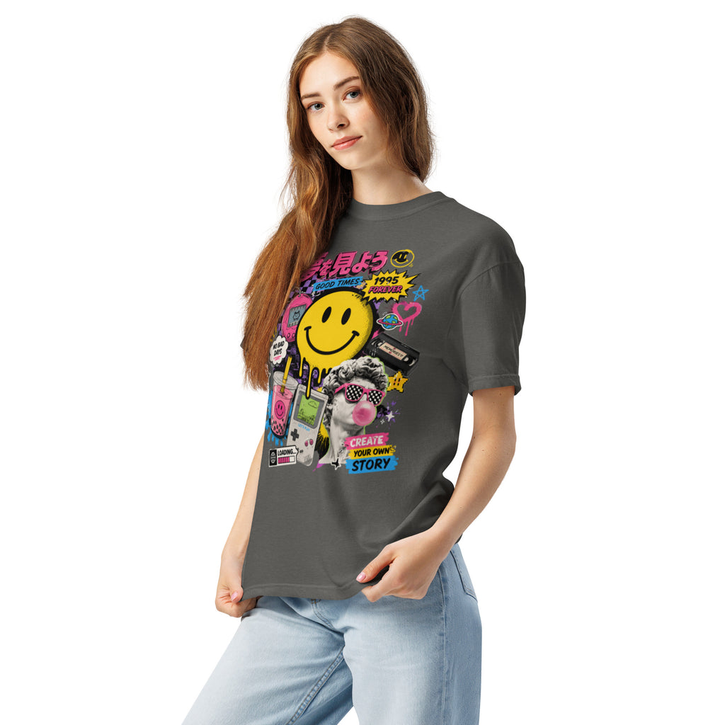 T-shirt Streetwear Rétro Smiley Y2K – Homme - Femme