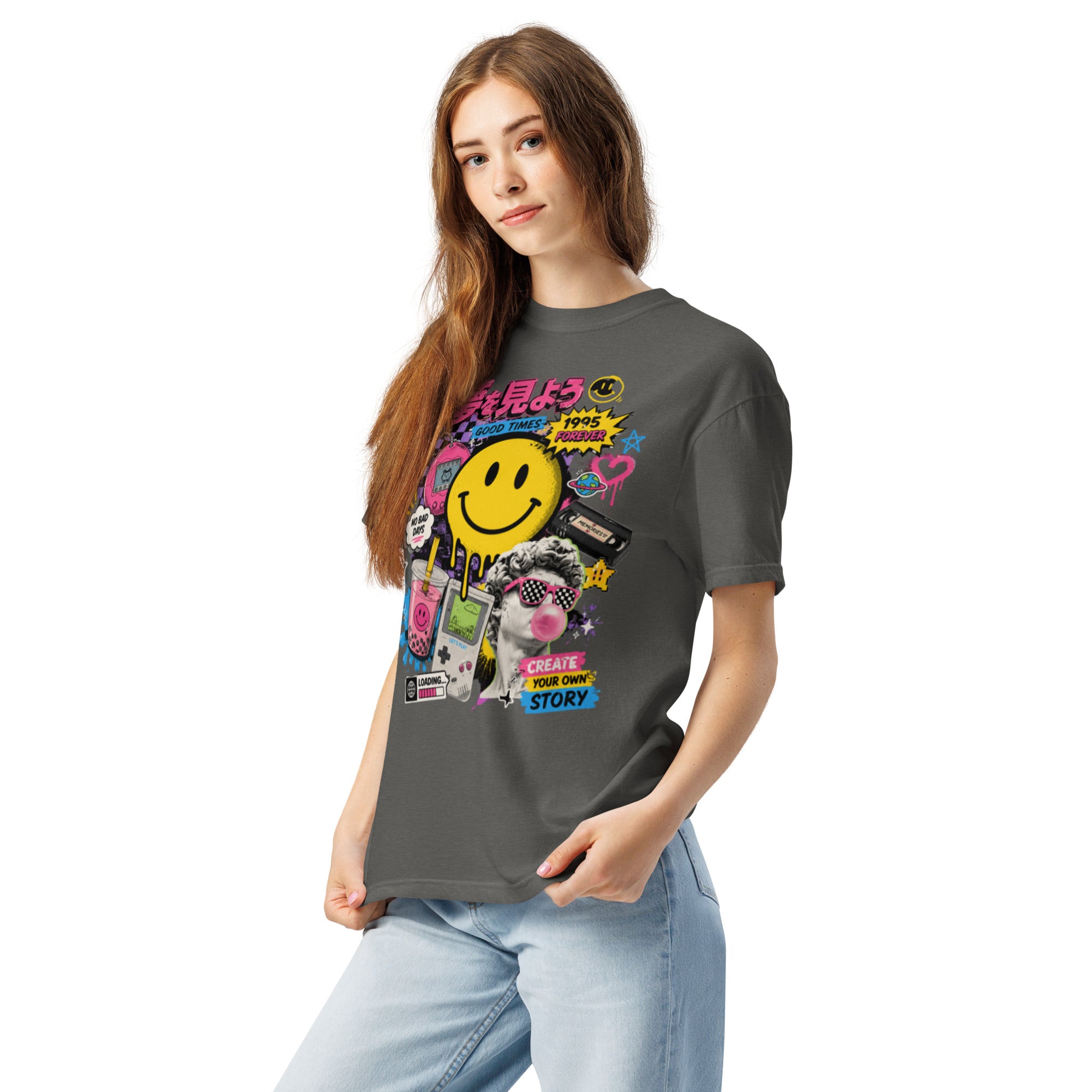 T-shirt Streetwear Rétro Smiley Y2K – Homme - Femme