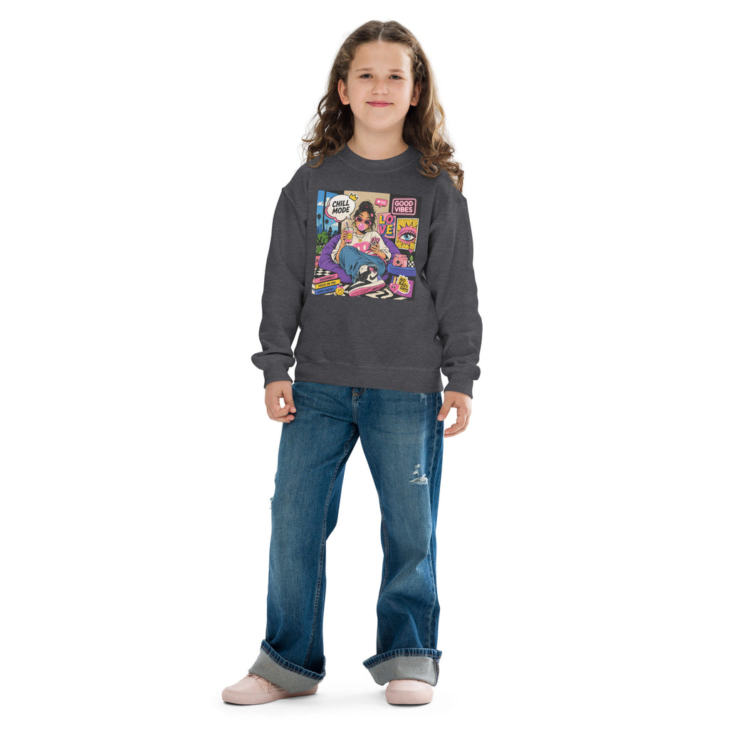 Sweatshirt enfant "Chill Mode" – Style Pop & Good Vibes